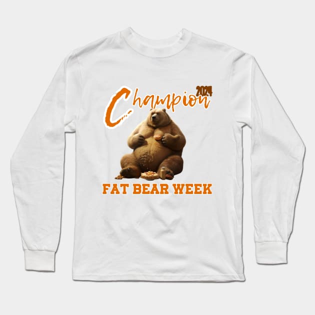 fat bear Long Sleeve T-Shirt by FehuMarcinArt